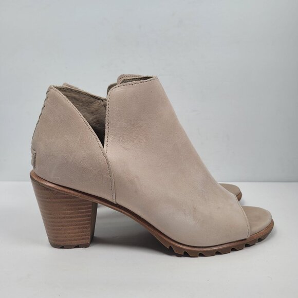 Sorel Nadia Women's Tan Leather Heeled Ankle Boots NL2844-251 US Size 9.5 - Picture 1 of 9